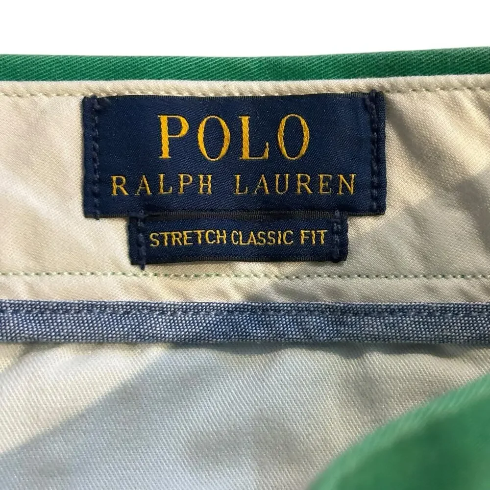Polo Ralph Lauren Chino Stretch Classic Fit Shorts Size 31 Kelly Green 8" Inseam - Picture 2 of 6